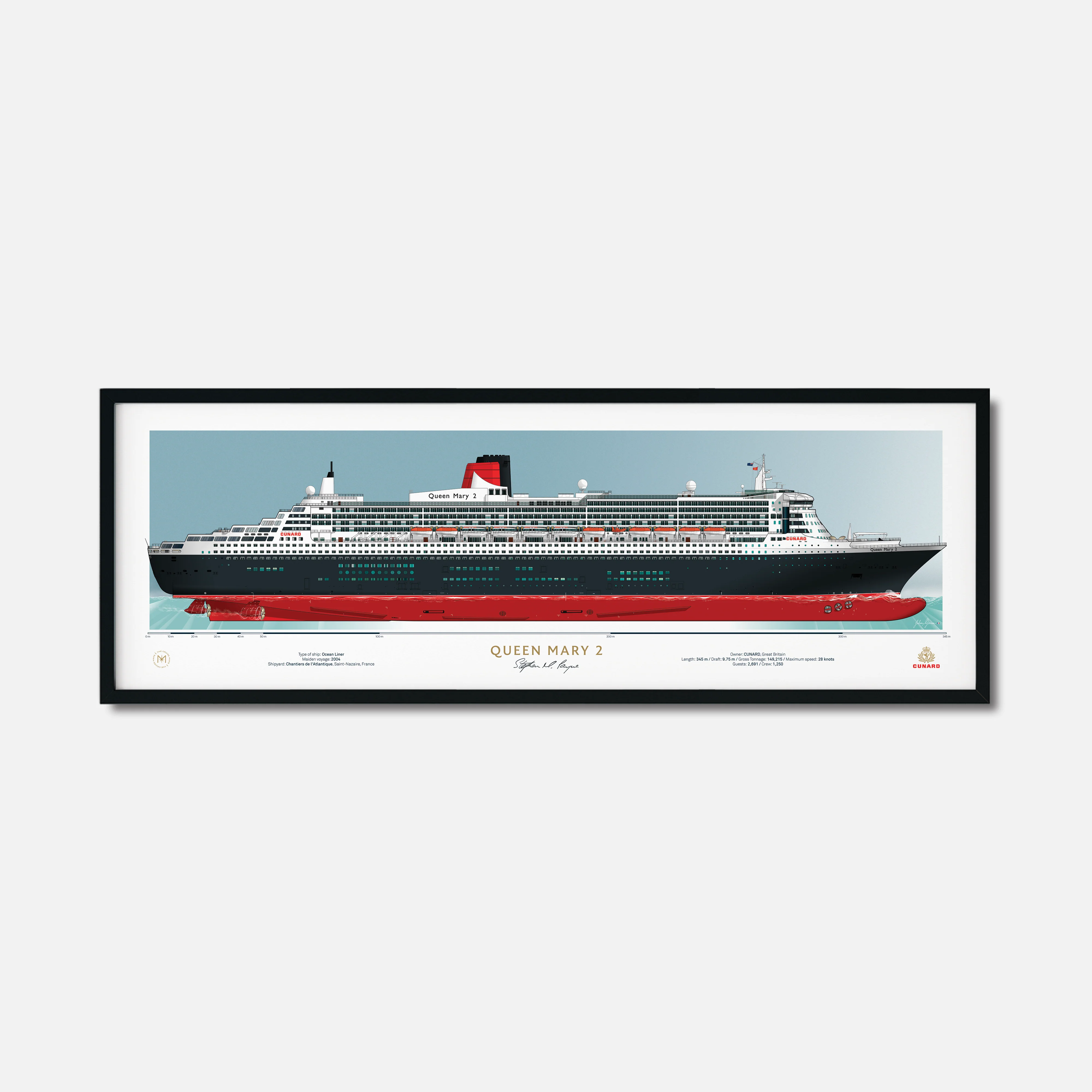 Queen Mary 2 Scale Ship Portrait - Image 12