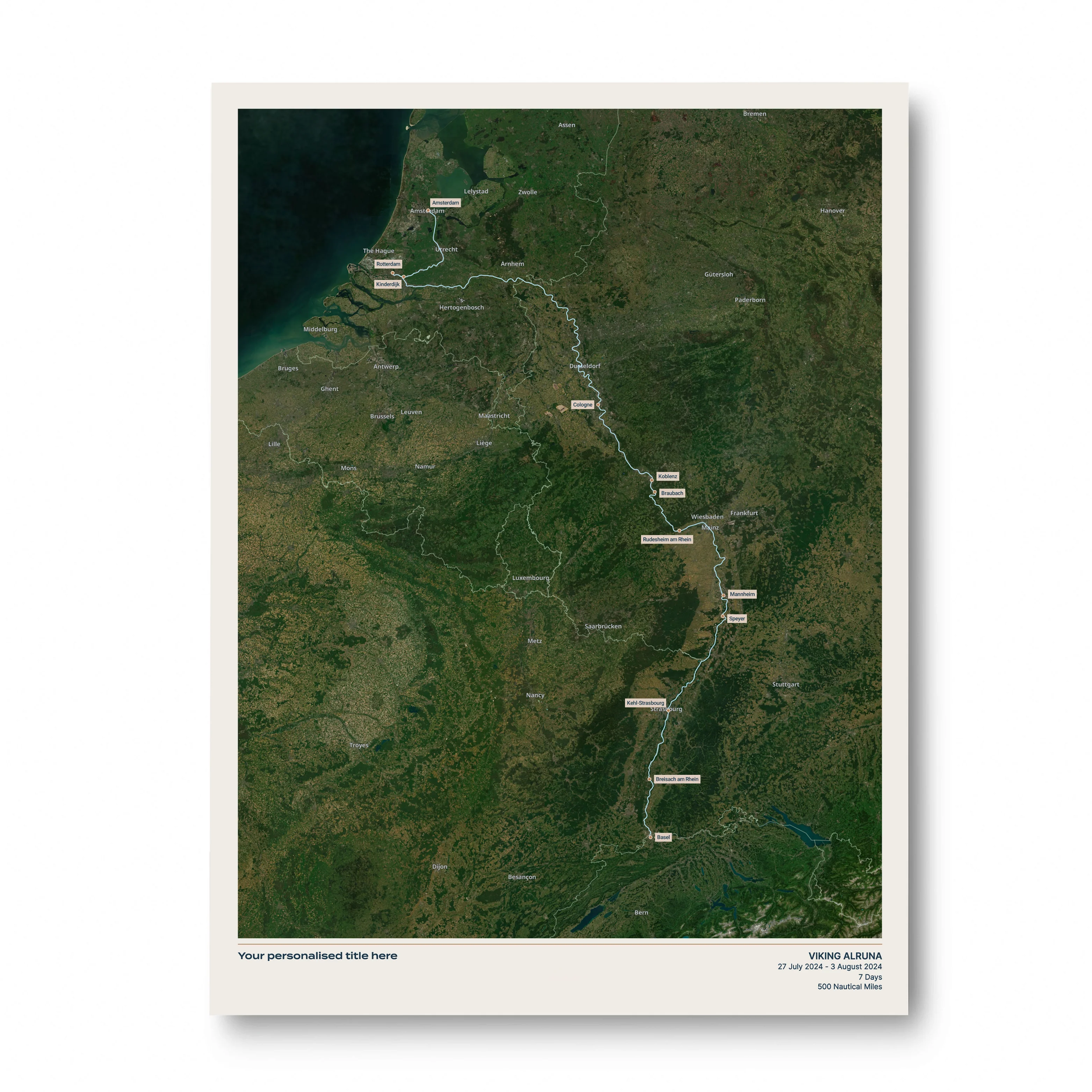 Custom River Cruise Map - Satellite - Image 28