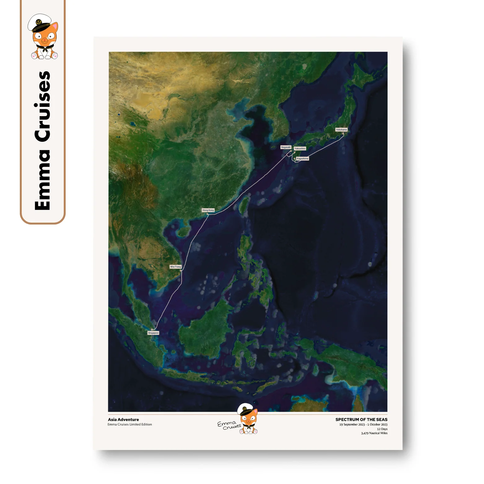 Emma Cruises Custom Cruise Map (Limited Edition) - Satellite - Image 22