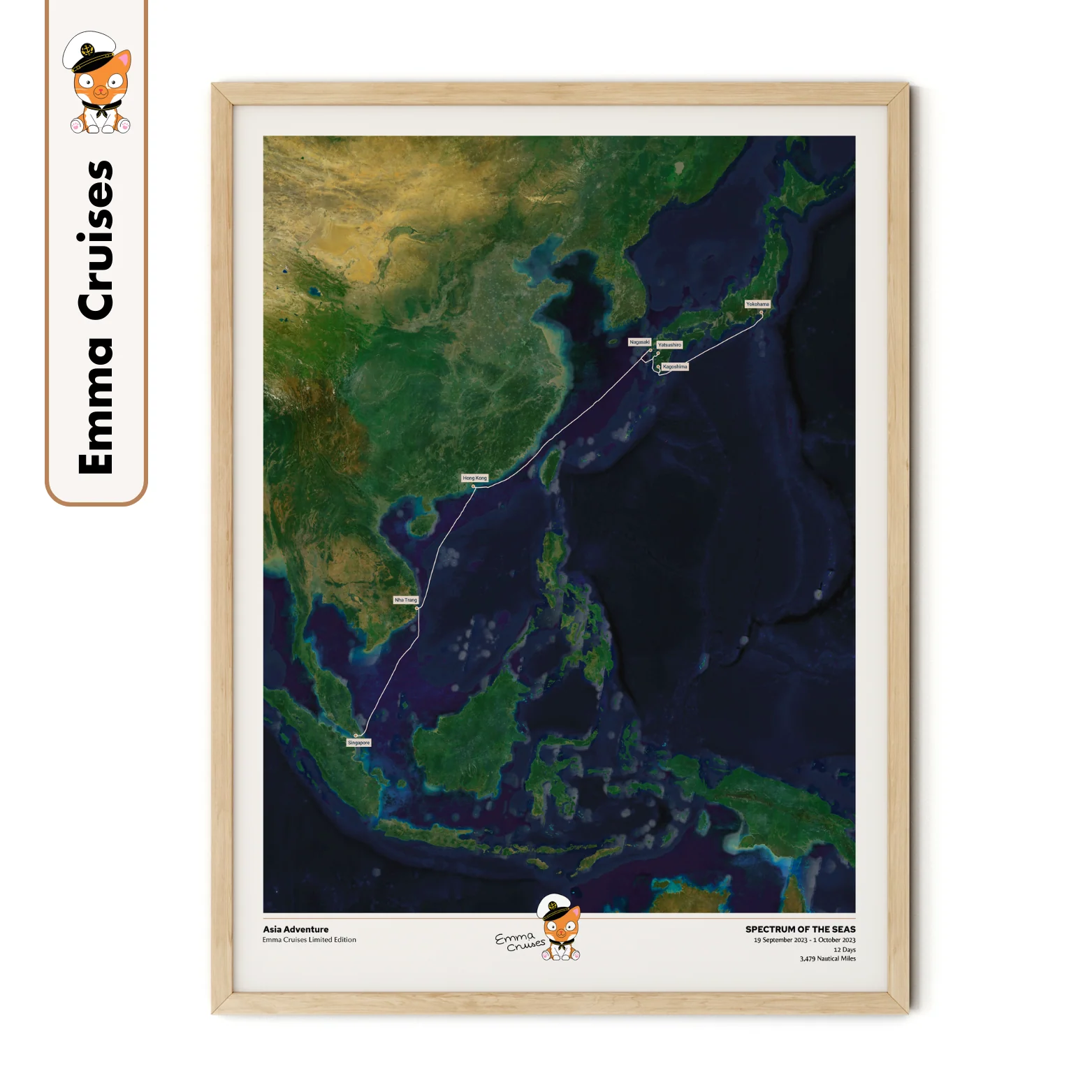 Emma Cruises Custom Cruise Map (Limited Edition) - Satellite - Image 24