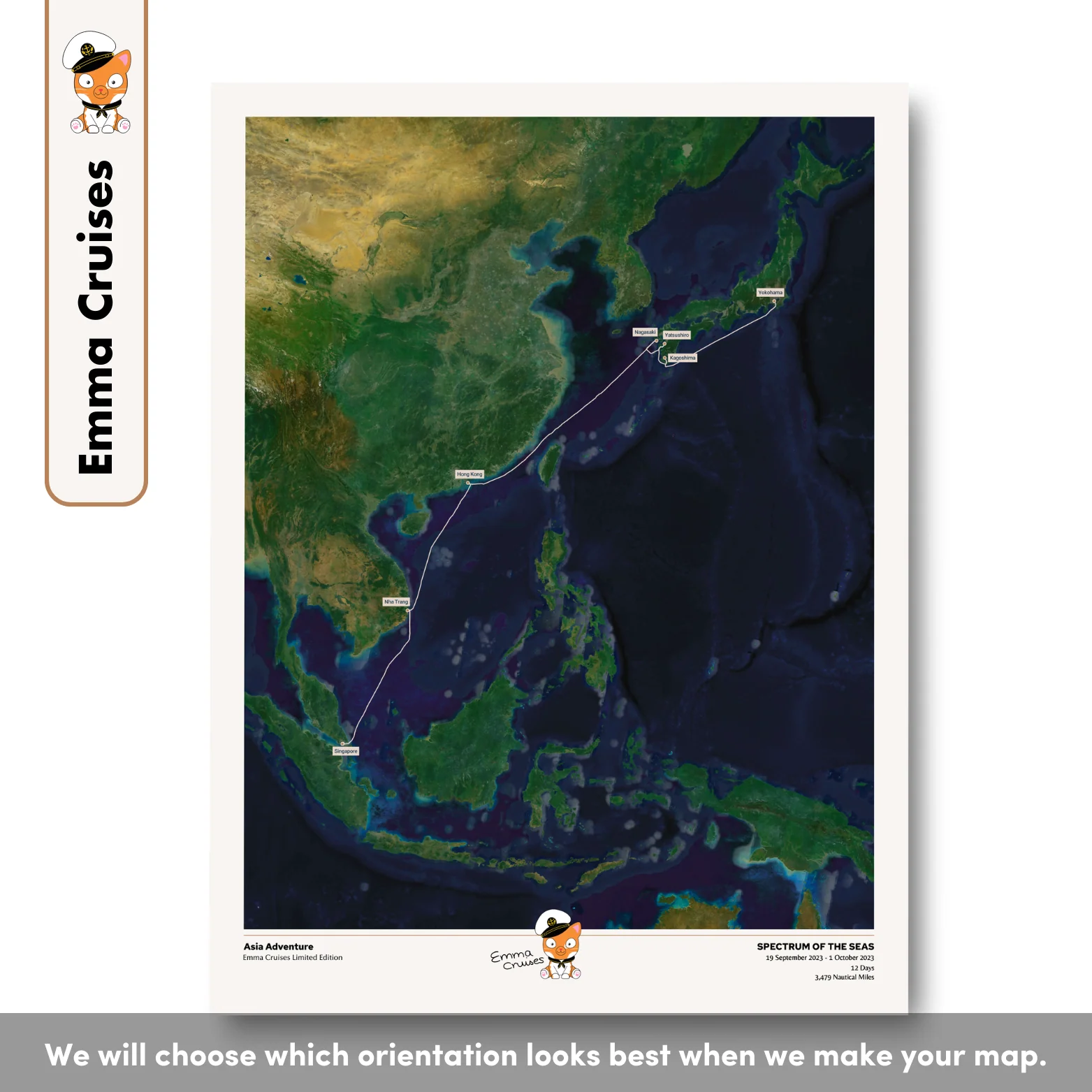 Emma Cruises Custom Cruise Map (Limited Edition) - Satellite - Image 31