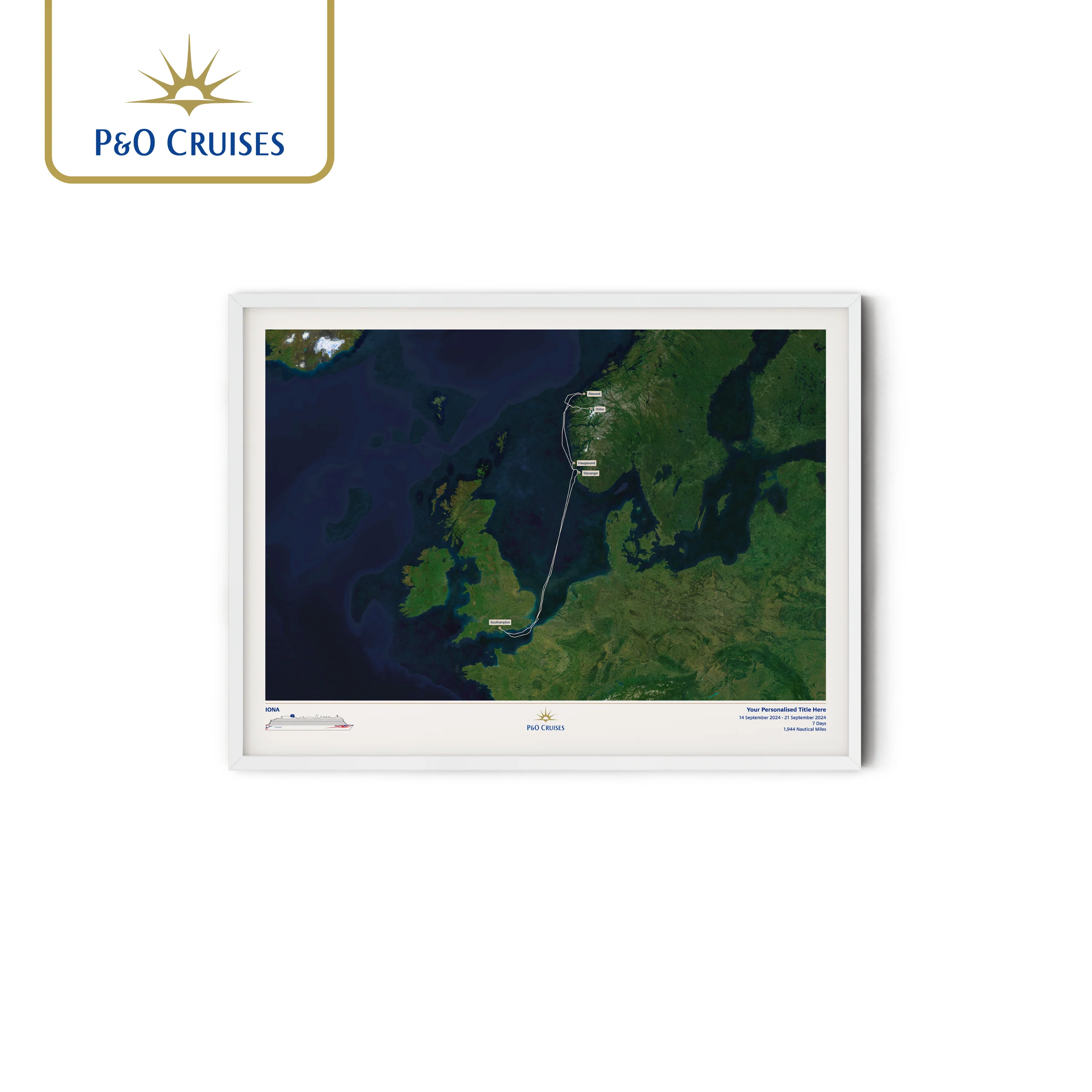 P&O Cruises Custom Cruise Map - Satellite - Image 26